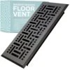 Basketweave 2 X 14 In. Decorative Floor Register Vent With Mesh Cover Trap, Dark Grey