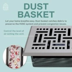 Basketweave 4 X 12 In. Decorative Floor Register Vent With Mesh Cover Trap, Light Grey 11 Basketweave 4 X 12 In. Decorative Floor Register Vent With Mesh Cover Trap, Light Grey -Fire Place Store grays home intuition registers grilles bwfv412lg 44 1000