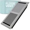 Contemporary 4 X 10 In. Decorative Floor Register Vent With Mesh Cover Trap, Light Grey