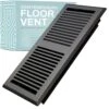 Contemporary 4 X 14 In. Decorative Floor Register Vent With Mesh Cover Trap, Dark Grey