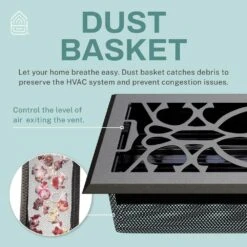 Victorian Scroll 4 X 12 In. Decorative Floor Register Vent With Mesh Cover Trap, Dark Grey 11 Victorian Scroll 4 X 12 In. Decorative Floor Register Vent With Mesh Cover Trap, Dark Grey -Fire Place Store grays home intuition registers grilles vtfv412dg 44 1000