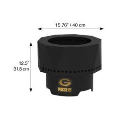 The Ridge NFL 15.7 In. X 12.5 In. Round Steel Smokeless Wood Pellet Portable Fire Pit With Bag, Screen-Green Bay-Packers -Fire Place Store green bay packers blue sky outdoor living wood burning fire pits pfp1513 packers 1d 1000