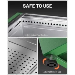 25 In. Green Smokeless Fire Pit Outdoor Wood Burning Portable Stainless Steel Fire Pit With Pull-Out Ash Pan For Patio -Fire Place Store green zeus ruta wood burning fire pits zn 714 44 1000