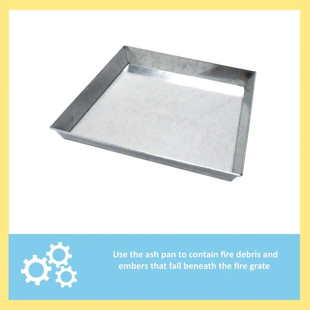 20 In. L Grey Steel Ash Pan For 24 In. Grate 4 20 In. L Grey Steel Ash Pan For 24 In. Grate - Image 4