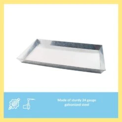 28 In. L Grey Steel Ash Pan For Large Basket Grate -Fire Place Store grey 28 in achla designs ash buckets gt 02 44 1000