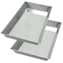 17 In. L Grey Set Of 2 Steel Ash Pan For 28 In. Grate