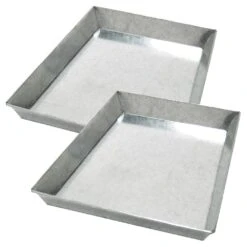 17 In. L Grey Set Of 2 Steel Ash Pan For 36 In. Grate