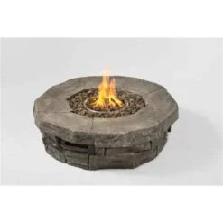 37 In. Outdoor Fire Pit Table - 12 In. H Propane-Powered With Fiber-Reinforced Concrete Push-Button Ignition 40,000 BTUs -Fire Place Store grey gas fire pits fire stove 11 44 1000