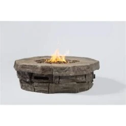 37 In. Outdoor Fire Pit Table - 12 In. H Propane-Powered With Fiber-Reinforced Concrete Push-Button Ignition 40,000 BTUs -Fire Place Store grey gas fire pits fire stove 11 c3 1000