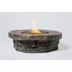 37 In. Outdoor Fire Pit Table - 12 In. H Propane-Powered With Fiber-Reinforced Concrete Push-Button Ignition 40,000 BTUs -Fire Place Store grey gas fire pits fire stove 11 fa 1000