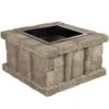 RumbleStone 38.5 In. X 21 In. Square Concrete Fire Pit Kit No. 5 In Greystone