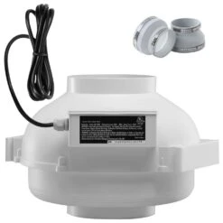 4 To 4.5 In. Radon Mitigation Fan System, Quiet 380 CFM Radon Mitigation Kit With 2-Couplers, Waterproof Radon Fan