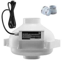4 To 4.5 In. Radon Fan Installation Kit, Quiet 190 CFM Radon Mitigation Fan System Kit, Waterproof Inline Duct Fan