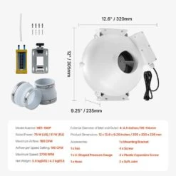4 To 4.5 In. Radon Fan Installation Kit, Quiet 190 CFM Radon Mitigation Fan System Kit, Waterproof Inline Duct Fan 14 4 To 4.5 In. Radon Fan Installation Kit, Quiet 190 CFM Radon Mitigation Fan System Kit, Waterproof Inline Duct Fan -Fire Place Store grow room ventilation dfstj4inch19vk5ckv1 250219 76 1000