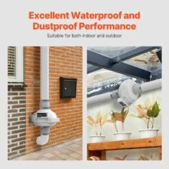 4 To 3.5 In. Radon Fan Installation Kit, Quiet 260 CFM Radon Mitigation Fan System Kit, Waterproof Inline Duct Fan -Fire Place Store grow room ventilation dfstj4inch267v2hbv1 250219 44 1000