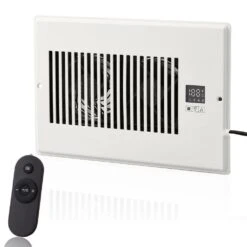 Register Booster Fan, Quiet Vent Booster Fan Fits 6 X 10 In. Register Holes, With Remote Control And Thermostat Control