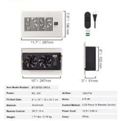 Register Booster Fan, Quiet Vent Booster Fan Fits 6 X 10 In. Register Holes, With Remote Control And Thermostat Control 14 Register Booster Fan, Quiet Vent Booster Fan Fits 6 X 10 In. Register Holes, With Remote Control And Thermostat Control -Fire Place Store grow room ventilation zcztqfsb610in13hlv5 250219 76 1000
