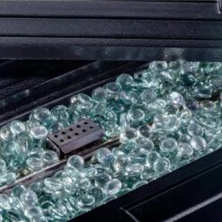 56 In. X 23 In. Rectangular Fire Pit Table In Hammered Black -Fire Place Store hammered black legacy heating gas fire pits cdfp s cb 1f 1000