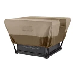 35.25 In. L X 35.25 In. W X 18 In. H Beige Patio Square Fire Pit Cover -Fire Place Store hampton bay fire pit covers and accessories hb210115 40 1000