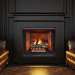 24 In. 55,000 BTU Match Light Mountain Oak Vented Natural Gas Log Set -Fire Place Store hearthsense vented gas fireplace logs 140320 4f 1000