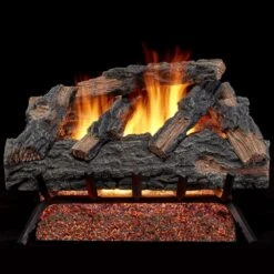 24 In. 55,000 BTU Match Light Mountain Oak Vented Natural Gas Log Set -Fire Place Store hearthsense vented gas fireplace logs 140320 c3 1000