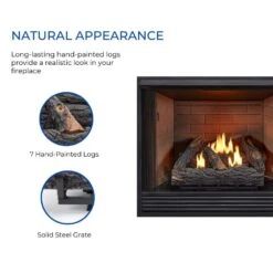 24 In. 32,000 BTU T-Stat Control Country Oak Vent Free Dual Fuel Gas Log Set -Fire Place Store hearthsense ventless gas fireplace logs 140318 1f 1000