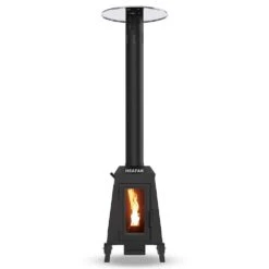 Wood Pellet Outdoor Patio Heater With Glass Window, 75,000 BTU