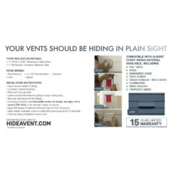 10 In. Rectangular Exterior Vent For Kitchen Exhaust Fans -Fire Place Store hide a vent wall vents model b 4f 1000