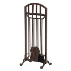 Emberly Brown 5-Piece Fireplace Tool Set