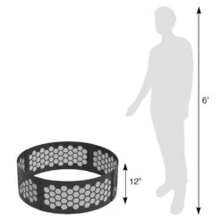 Decorative Honeycomb Fire 36 In. X 12 In. Round Steel Wood Fire Pit Ring -Fire Place Store honeycomb blue sky outdoor living fire pit covers and accessories fr36hc01 1d 1000