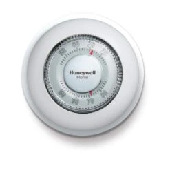 Round Non-Programmable Thermostat With 1H Single Stage Heating, Manual Control, Low Voltage - White