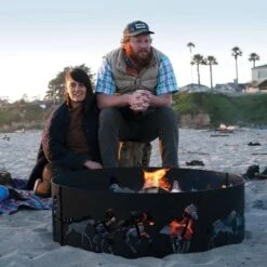 Decorative 36 In. X 12 In. Round Steel Wood Fire Pit Ring - Horse -Fire Place Store horse blue sky outdoor living fire pit covers and accessories fr361208hrs c3 1000