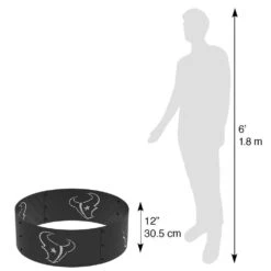 Decorative NFL 36 In. X 12 In. Round Steel Wood Fire Pit Ring - Houston Texans -Fire Place Store houston texans blue sky outdoor living wood burning fire pits fr361208 texans 40 1000