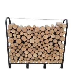 49 In. W Heavy-Duty Indoor-Outdoor Firewood Rack, Matte Black -Fire Place Store huluwat firewood racks s p210531 44 1000
