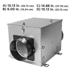 50/80/100 CFM Steel Wall/Ceiling Mount Fresh Air Supply Fan With Temperature And Humidity Controls In Mill -Fire Place Store hvac accessories quf100x 1f 1000