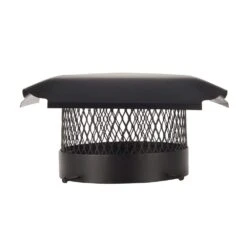 10 In. Round California Oregon Bolt-On Single Flue Chimney Cap In Black Galvanized Steel