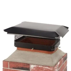 17 In. X 13 In. California Oregon Bolt-On Single Flue Chimney Cap In Black Galvanized Steel -Fire Place Store hy c chimney caps cbc1317 1f 1000