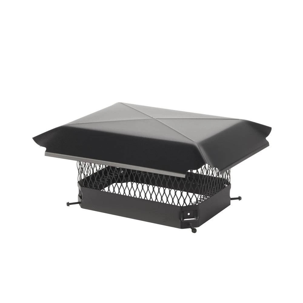 13 In. X 9 In. California Oregon Bolt-On Single Flue Chimney Cap In Black Galvanized Steel 2 13 In. X 9 In. California Oregon Bolt-On Single Flue Chimney Cap In Black Galvanized Steel - Image 2