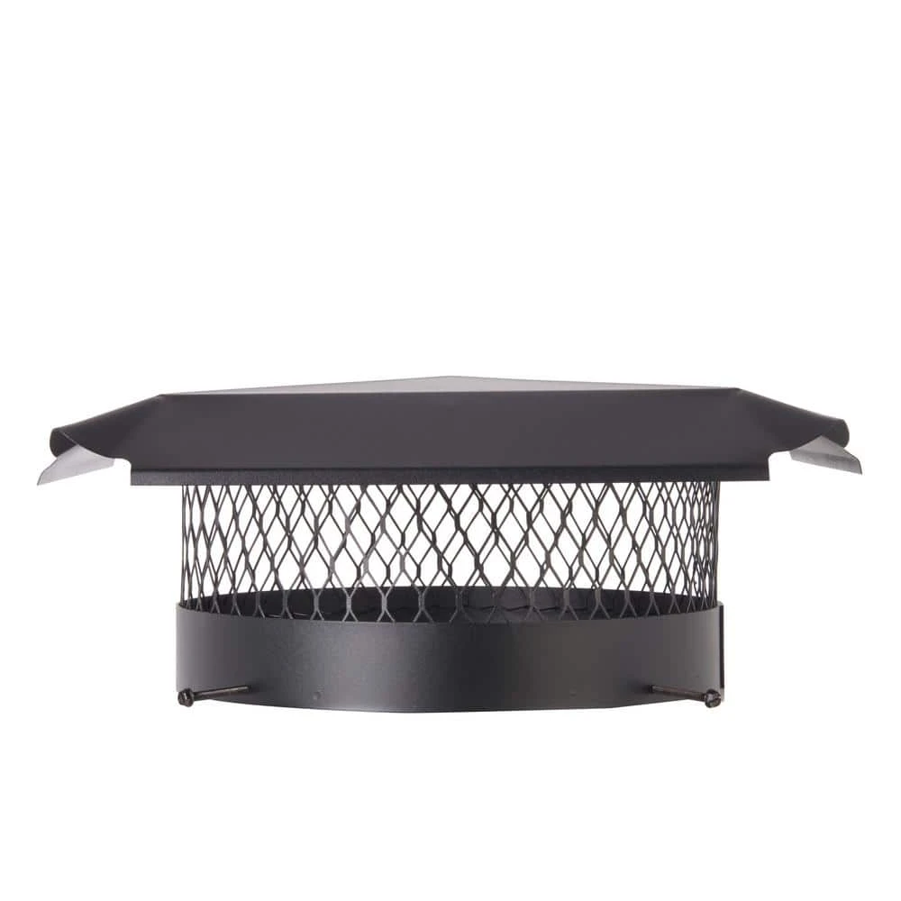 14 In. Round Bolt-On Single Flue Chimney Cap In Black Galvanized Steel 1 14 In. Round Bolt-On Single Flue Chimney Cap In Black Galvanized Steel