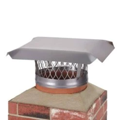 8 In. Round Clamp-On Single Flue Liner Chimney Cap In Stainless Steel -Fire Place Store hy c chimney caps lc8 1f 1000