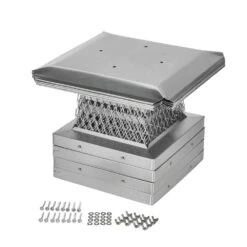 13 In. X 13 In. Stackable Multi-Pack Single Flue Chimney Cap In Stainless Steel (4-Pack) -Fire Place Store hy c chimney caps mpss1313 1f 1000