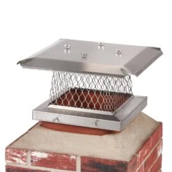13 In. X 13 In. Stackable Multi-Pack Single Flue Chimney Cap In Stainless Steel (4-Pack) -Fire Place Store hy c chimney caps mpss1313 44 1000