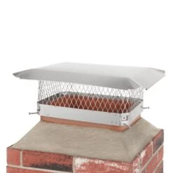18 In. X 13 In. Bolt-On Single Flue Chimney Cap In Stainless Steel -Fire Place Store hy c chimney caps ss1318u 1f 1000