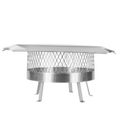 18 In. Round Slip-In Welded Leg Single Flue Chimney Cap In Stainless Steel