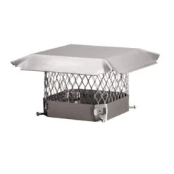 9 In. X 9 In. Bolt-On Single Flue Chimney Cap In Stainless Steel -Fire Place Store hy c chimney caps ss99u fa 1000