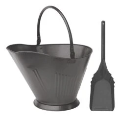 Olde World Iron Large Capacity Finish Coal Hod And Shovel