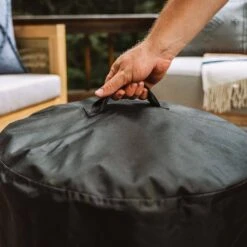 Bonfire Shelter Weather Resistant Round Cover For Solo Stove Fire Pit PVC-Coated Polyester With Aluminum Reinforcement -Fire Place Store itopfox fire pit covers and accessories h2ph039012 fa 1000