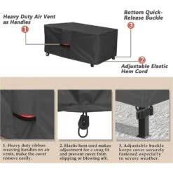 Patio Fire Pit Cover - Waterproof 600D Outdoor Rectangular Fire Table Cover Deck Box Protector, Black 10 Patio Fire Pit Cover - Waterproof 600D Outdoor Rectangular Fire Table Cover Deck Box Protector, Black -Fire Place Store itopfox fire pit covers and accessories h2ph039013 1f 1000