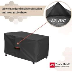 Patio Fire Pit Cover - Waterproof 600D Outdoor Rectangular Fire Table Cover Deck Box Protector, Black 11 Patio Fire Pit Cover - Waterproof 600D Outdoor Rectangular Fire Table Cover Deck Box Protector, Black -Fire Place Store itopfox fire pit covers and accessories h2ph039013 44 1000