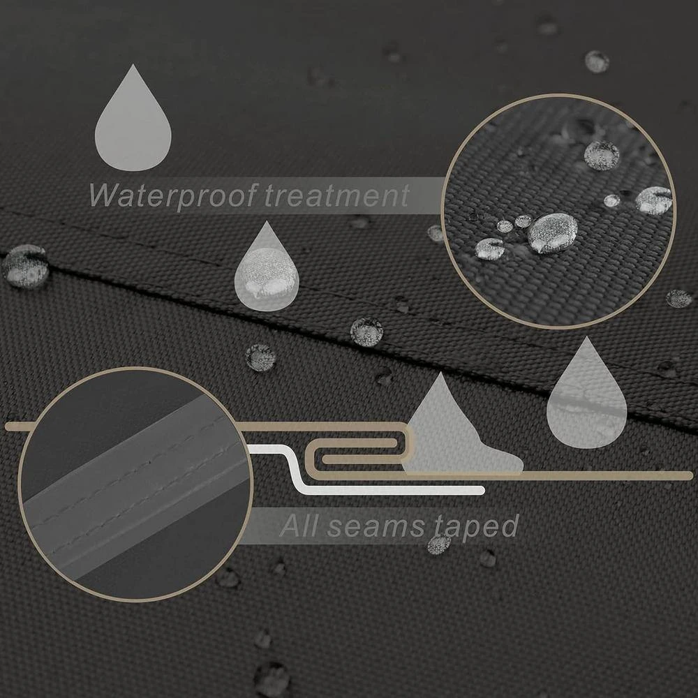 Patio Fire Pit Cover - Waterproof 600D Outdoor Rectangular Fire Table Cover Deck Box Protector, Black 3 Patio Fire Pit Cover - Waterproof 600D Outdoor Rectangular Fire Table Cover Deck Box Protector, Black - Image 3